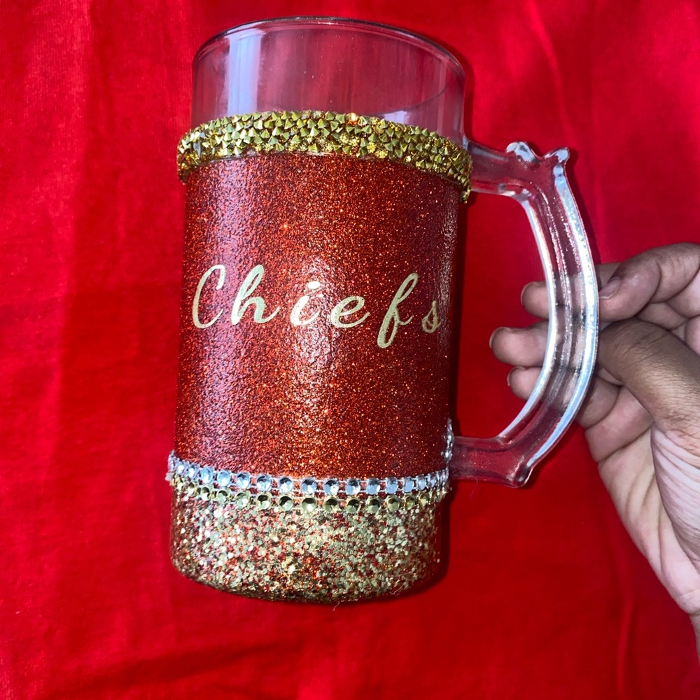 Custom KC chiefs glass cup